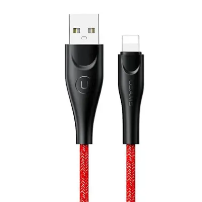 USAMS U41 Lightning Kabel flätad 2 m SJ394USB02 - Röd