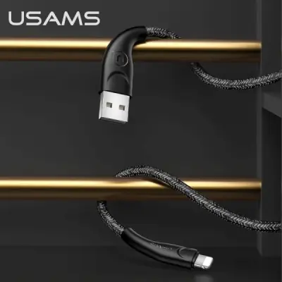 USAMS U41 Lightning Kabel flätad 3 m SJ397USB01 - Svart