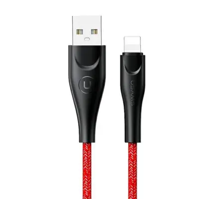 USAMS U41 Lightning Kabel flätad 3 m SJ397USB02 - Röd