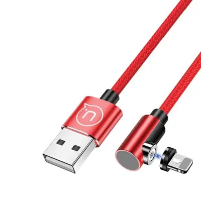 USAMS U54 Lightning Kabel vinkel magnetisk 1 m SJ444USB02 - Röd