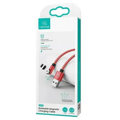 USAMS U59 Lightning Kabel magnetisk 2,1A 1 m SJ472USB02 - Röd