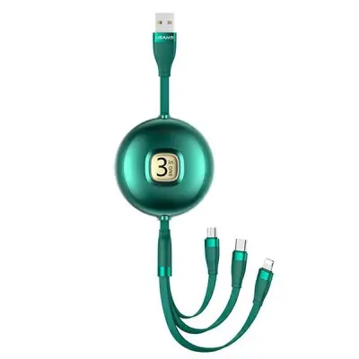 USAMS U69 Kabel 3-i-1 1 m SJ508USB03 (US-SJ508) – Grön