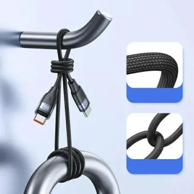 USAMS U85 USB-C/USB-C Kabel 100W PD 1,2 m SJ632USB01 (US-SJ632) – Svart