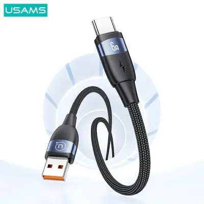 USAMS U85 USB till USB-C Kabel 6A 2 m SJ631USB02 (US-SJ631) – Lila