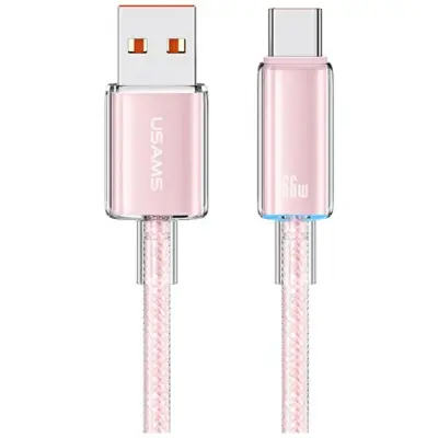 Usams USB-A till USB-C Kabel 1.2m Cloud - Rosa