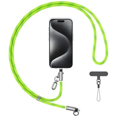 USAMS USB-C Till Lightning Kabel 1.2m Lanyard - Grön