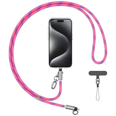USAMS USB-C Till Lightning Kabel 1.2m Lanyard - Rosa
