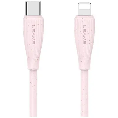 Usams USB-C Till Lightning Kabel 1m Green Series - Rosa