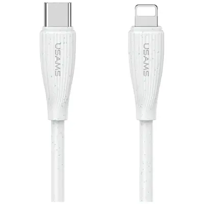 Usams USB-C Till Lightning Kabel 1m Green Series - Vit