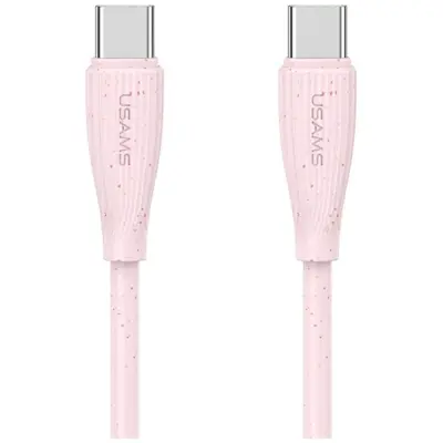Usams USB-C till USB-C Kabel 1m Green Series - Rosa