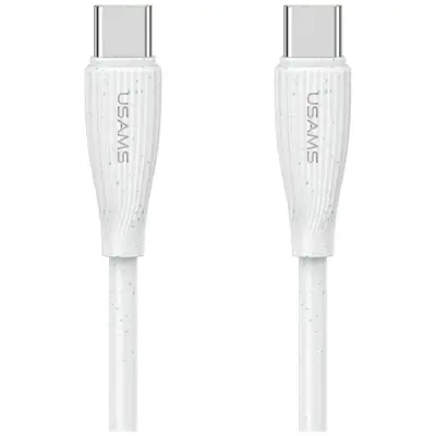 Usams USB-C till USB-C Kabel 1m Green Series - Vit