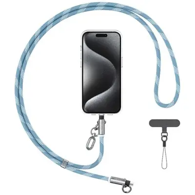 USAMS USB-C Till USB-C Kabel 60W 1.2m Lanyard - Blå