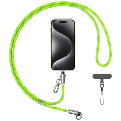 USAMS USB-C Till USB-C Kabel 60W 1.2m Lanyard - Grön