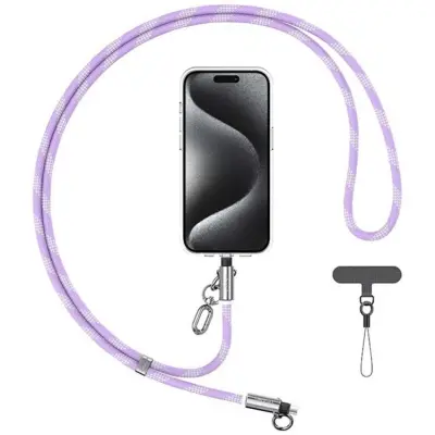 USAMS USB-C Till USB-C Kabel 60W 1.2m Lanyard - Lila
