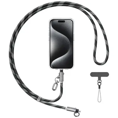 USAMS USB-C Till USB-C Kabel 60W 1.2m Lanyard - Svart