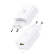 USAMS Väggladdare 18W + USB-C/USB-A 1m kabel SC-serien SCXLTZ02 – Vit