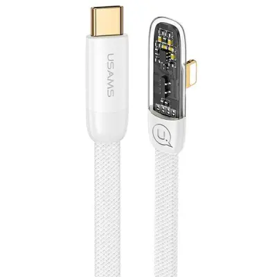 USAMS Vinklad kabel USB-C–Lightning 20W 2m (US-SJ586) - Vit