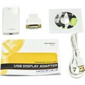 USB 2.0 till HDMI-adapter, fungerar som ett extra grafikkort, inbyggt USB-ljudko