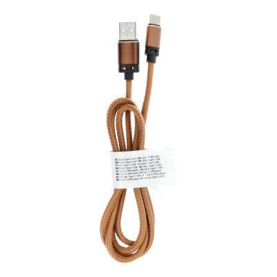USB kabel - USB-C 2.0 Leather C183 1m - LjusBrun
