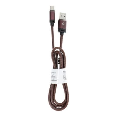 USB kabel - USB-C 2.0 Leather C183 1m - MörkBrun