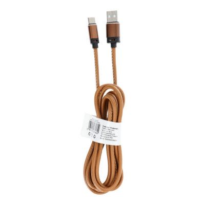 USB kabel - USB-C 2.0 Leather C183 2m - LjusBrun