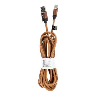 USB kabel - USB-C 2.0 Leather C183 3m - LjusBrun