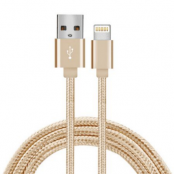 USB Lightning-kabel 2A. 2m. Braided - Guld