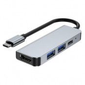 Tech-Protect V2-Hub Adapter 4in1 - Grå