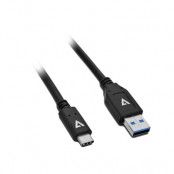V7 USB-A 2.0 till USB-C 1m laddningskabel 480 Mbit/S 24/30 AWG - Svart