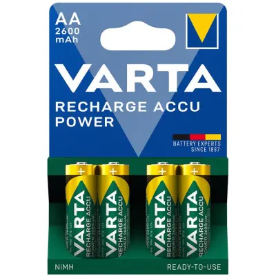 Varta 4-pack Laddningsbart batteri AA 2600 mAh
