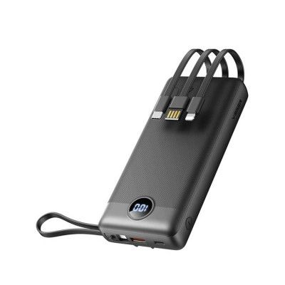 VEGER Powerbank 20000 mAh med Lightning/Typ-C/Micro-USB Kablar C20