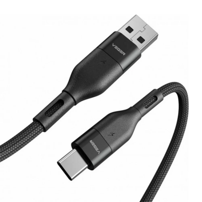 Veger USB-C till USB-A kabel 1.5m 2.4A - Svart
