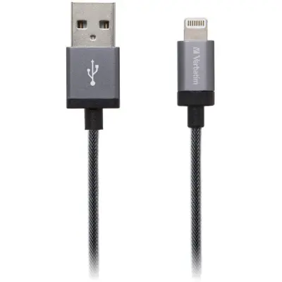 Verbatim Lightning Sync & Charge, MFi, 1,2m, svart/grå