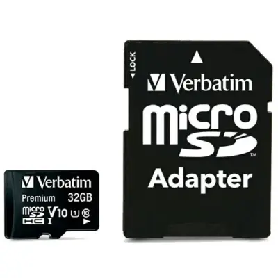 Verbatim Minneskort microSDHC 32GB V10 Med Adapter - Svart
