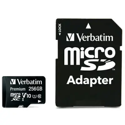 Verbatim Minneskort microSDXC 256GB V10 Med Adapter - Svart