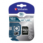 Verbatim PRO microSDHC U3 m. adapter 16GB