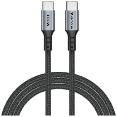 Verbatim USB-C till USB-C 100W Kabel 1.2m Sync&Charge 31846 - Svart