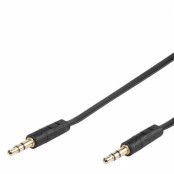 Vivanco Audiokabel, 1x3.5mm Hane platt 0.3m Svart