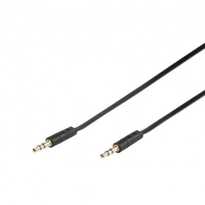 Vivanco Audiokabel, 1x3.5mm Hane platt 0.5m - Svart