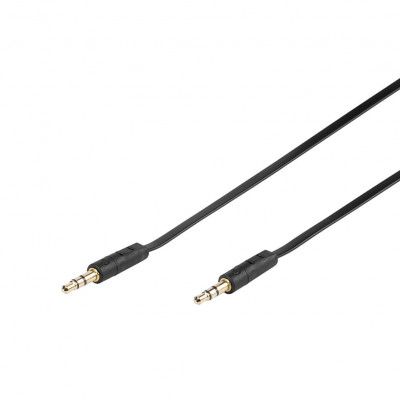 Vivanco Audiokabel, 1x3.5mm Hane platt 0.9m - Svart