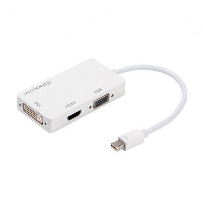 Vivanco Mini DisplayPort Adapter HDMI/VGA/DVI - Vit