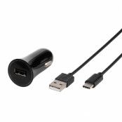 Vivanco USB Billaddare 3A Plus USB-C kabel - Svart