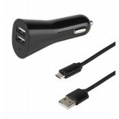 Vivanco USB Billaddare Plus Micro USB kabel 2.4A - Svart