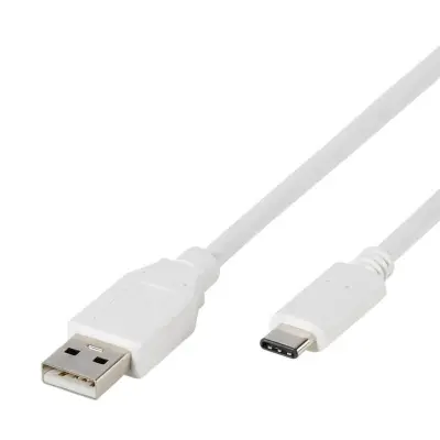 Vivanco USB-C/USB-A 2.0 kabel 1.2m Vit