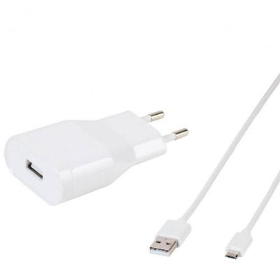 Vivanco USB Hemladdare Plus Micro-USB kabel 2.4A - Vit