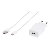 Vivanco USB Hemladdare 3A 15W + USB-C kabel Vit