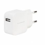 Vivanco USB Hem/Reseladdare 1xUSB 2.4A - Vit
