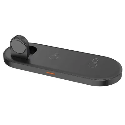 W28 3-i-1 Skrivbord 15W Trådlös Laddare för Telefon, Klocka, Hörlurar