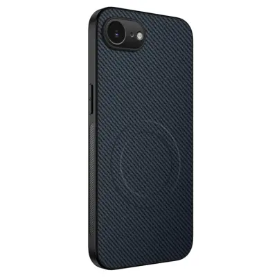 WANLONFENG iPhone 16e Mobilskal MagSafe Carbon Fiber TQ - Safir