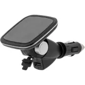 Wireless Charging Pad C8 - Induktiv billaddare med USB-port, Qi-teknik, svart